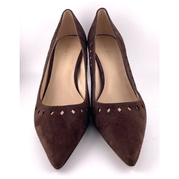 Pelle Moda Brown Suede Pointed Toe Heel Size 7.5M - Picture 3 of 7